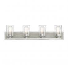  V6-L8-7609-4-165 - Sheppard 4-Light Bathroom Vanity Light in Satin Nickel with Greywood