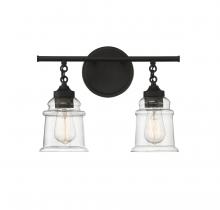  V6-L8-8055-2-BK - Fuller 2-Light Bathroom Vanity Light in Black