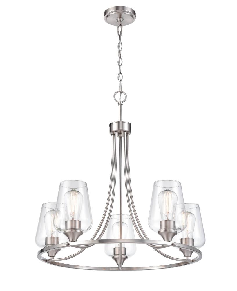 Ashford 5-Light Chandelier Ceiling Light Brushed Nickel