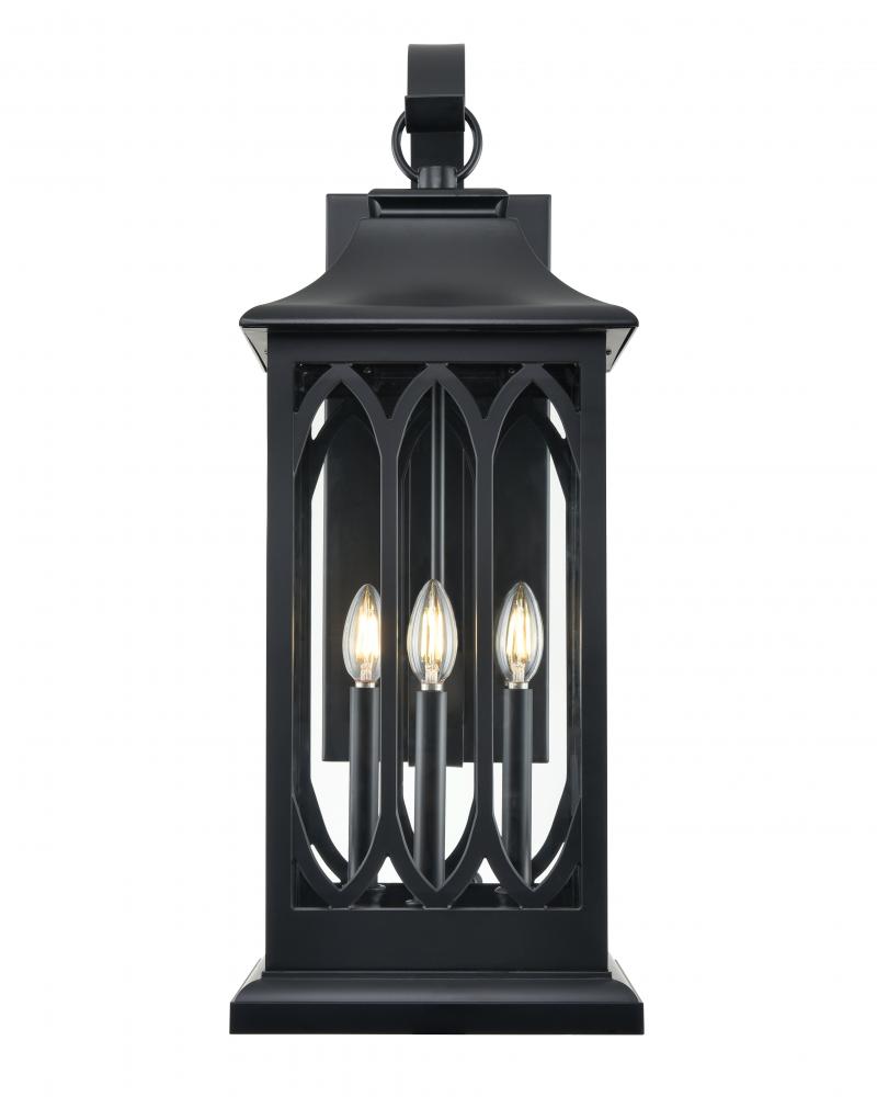 Mallorey 3-Light Outdoor Wall Sconce Powder Coated Black