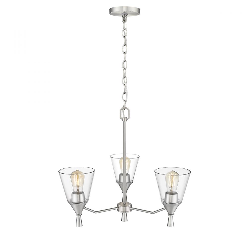 Artini 3-Light Chandelier Ceiling Light Brushed Nickel