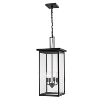  2605-PBK - Barkeley 4-Light Outdoor Hanging Lantern Powder Coated Black