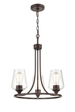  9723-RBZ - Ashford 3-Light Chandelier Ceiling Light Rubbed Bronze