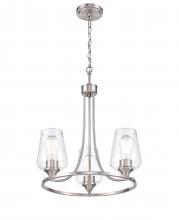  9723-BN - Ashford 3-Light Chandelier Ceiling Light Brushed Nickel