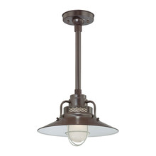  RRRS14-ABR - R Series 1-Light Stem Hung Railroad Shade Architectural Bronze