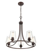  9725-RBZ - Ashford 5-Light Chandelier Ceiling Light Rubbed Bronze