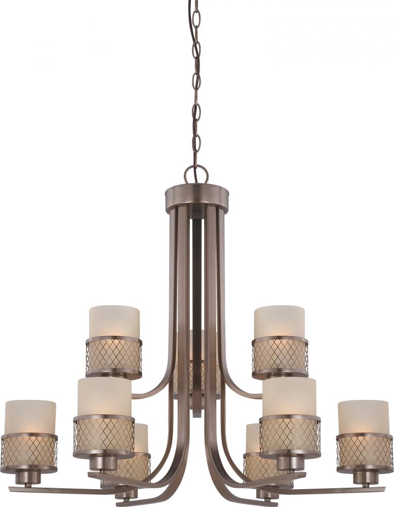 Fusion - 9 Light Chandelier w/ Russet Glass