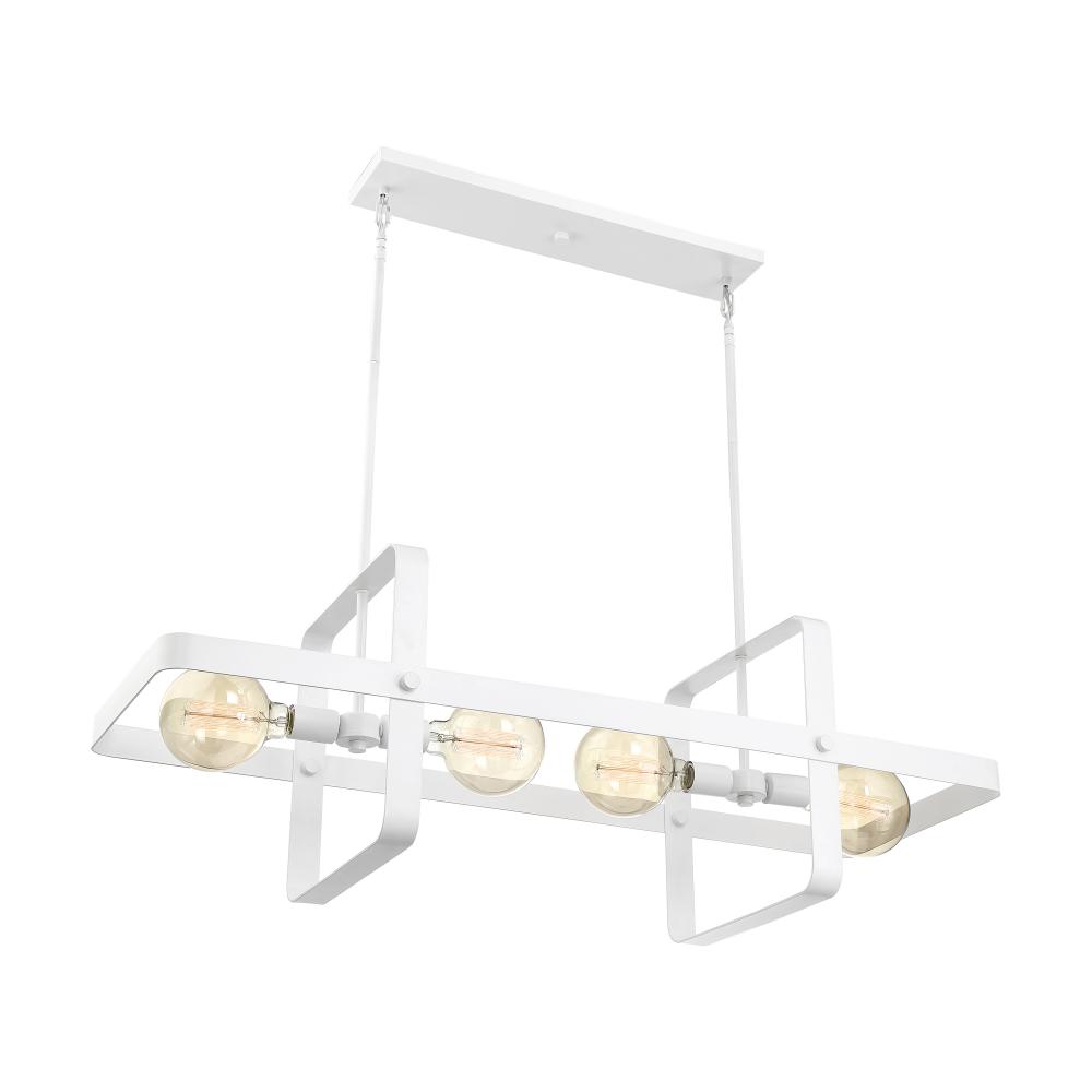 Prana - 4 Light Island Pendant - White Finish