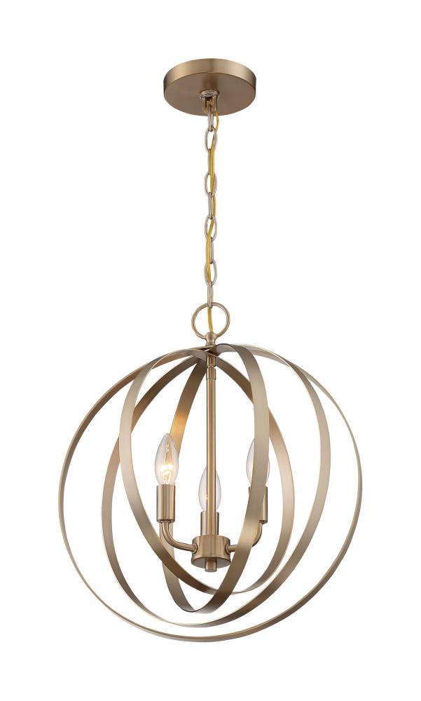 Pendleton - 3 Light Pendant with- Burnished Brass Finish