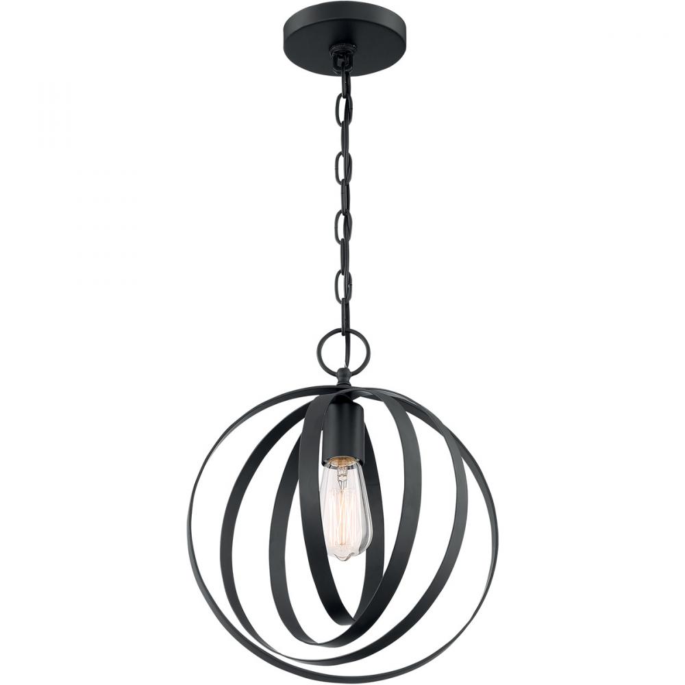 Pendleton - 1 Light Pendant with- Matte Black Finish