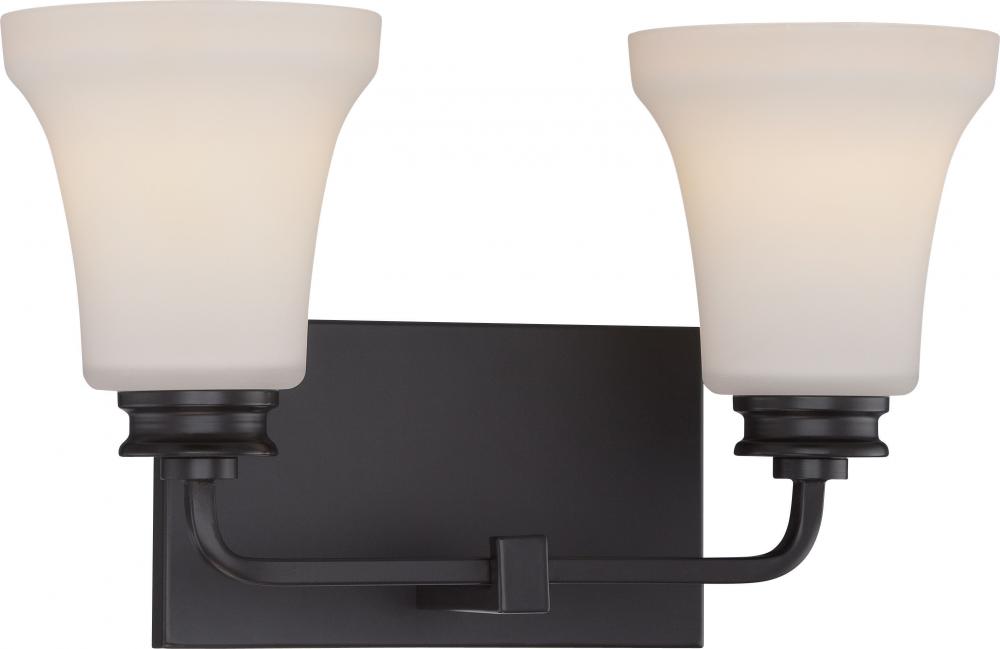 Cody - 2 Light Vanity Fixture with Satin White Glass - LED Omni Included