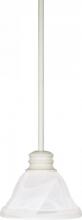  60/368 - Empire - 1 Light 7" Mini Pendant with Alabaster Glass - Textured White Finish