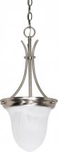  60/394 - 1 Light - 10" Pendant with Alabaster Glass - Brushed Nickel Finish