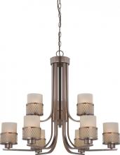  60/4789 - Fusion - 9 Light Chandelier w/ Russet Glass