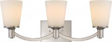  60/5823 - Laguna - 3 Light Vanity with White Glass - Brushed Nickel Finish