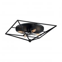  60/7007 - Legend - 4 Light Flush Mount with- Black and Polished Nickel Finish