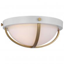  60/7662 - Lincoln; 2 Light Large Flush Mount; Medium Base; 60 Watt; Matte White Finish; White Opal Glass