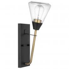  60/7681 - Starlight; 1 Light Wall Sconce; Medium Base; 60 Watt; Matte Black Finish; Clear Seeded Glass