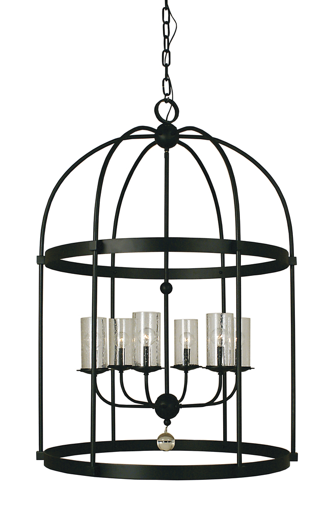 6-Light Polished Nickel Compass Foyer Chandelier