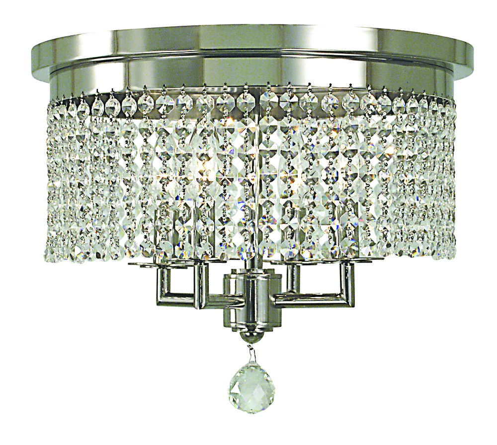 4-Light Polished Silver Princessa Flush / Semi-Flush Mount