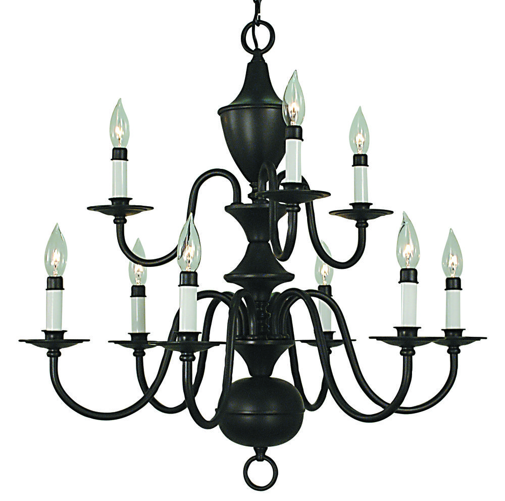 9-Light Antique Brass Jamestown Dining Chandelier