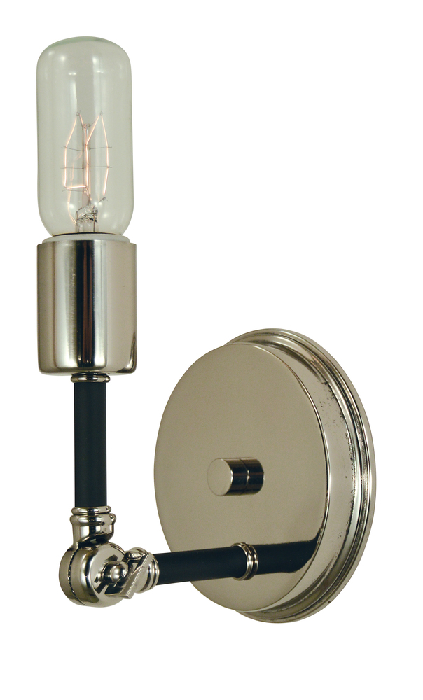 1-Light Polished Nickel/Matte Black Felix Sconce