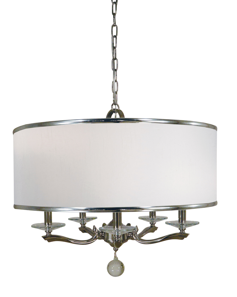 5-Light Satin Pewter Glamour Chandelier