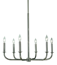  1055 PS - 6-Light Polished Silver Moderne Dining Chandelier