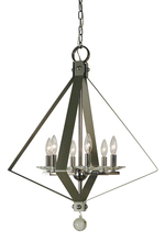  4926 SB/MBLACK - 6-Light Satin Brass/Matte Black Ice Chandelier