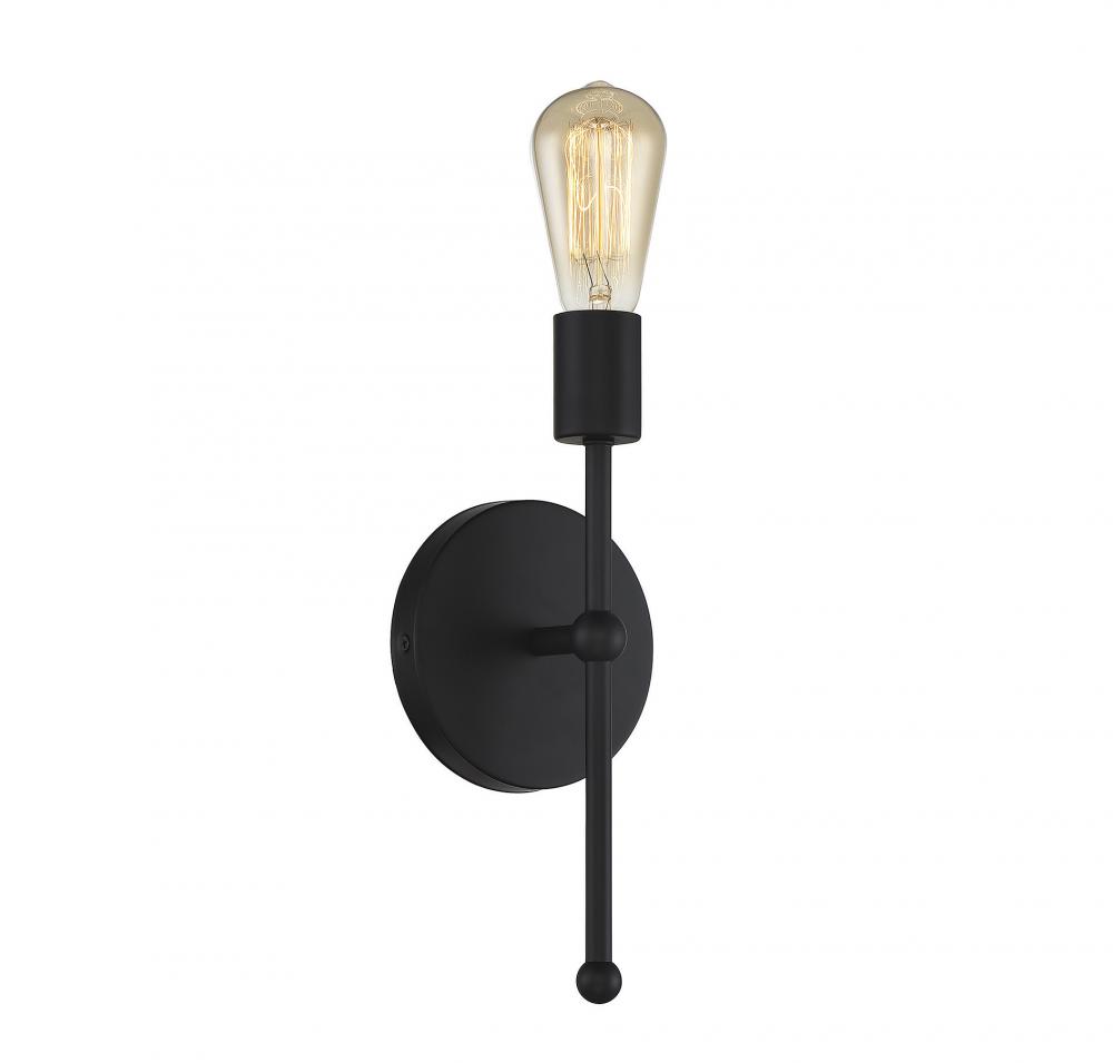 1-Light Wall Sconce in Matte Black