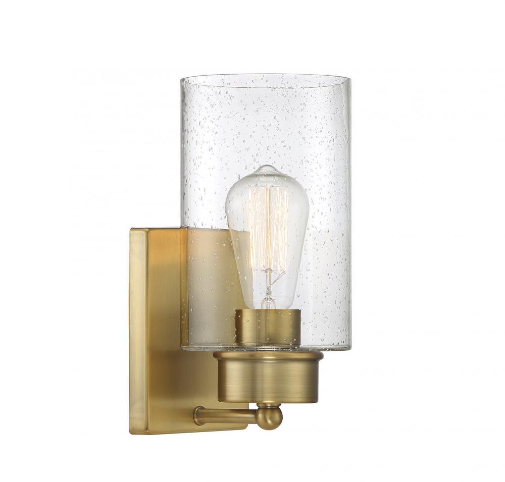 1-Light Wall Sconce in Natural Brass