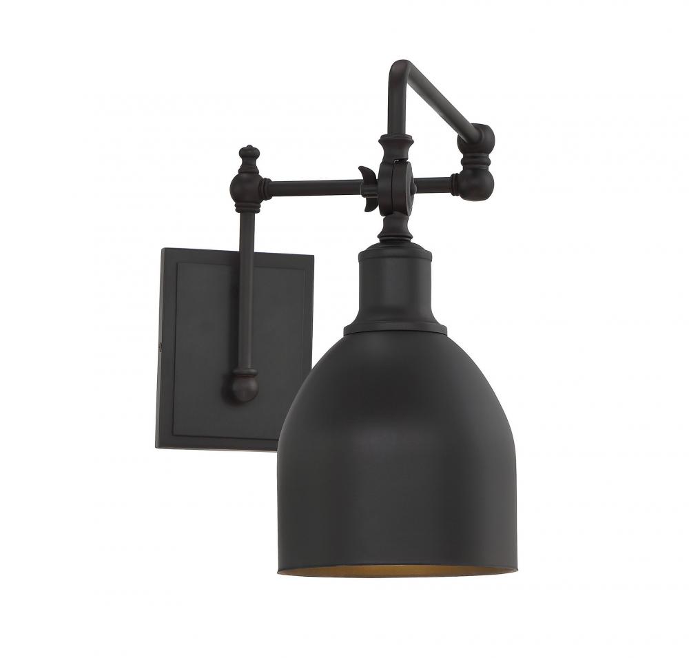 1-Light Adjustable Wall Sconce in Oil Rubbed Bronze