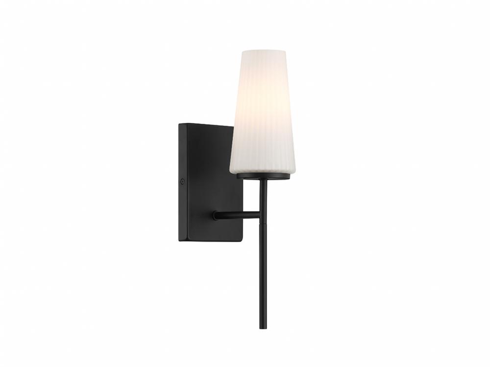 1-Light Wall Sconce in Matte Black