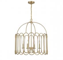  M7029NB - 4-Light Pendant in Natural Brass