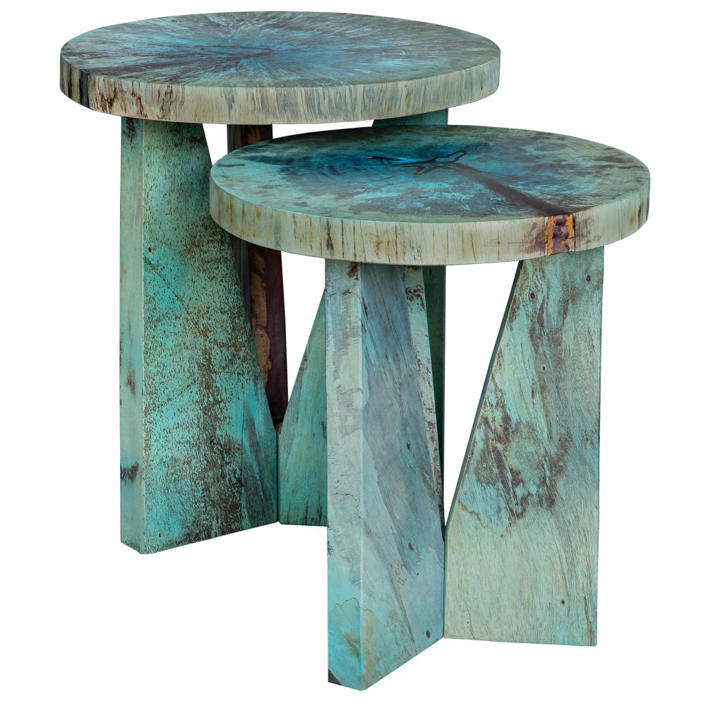 Nadette Blue Nesting Tables, S/2