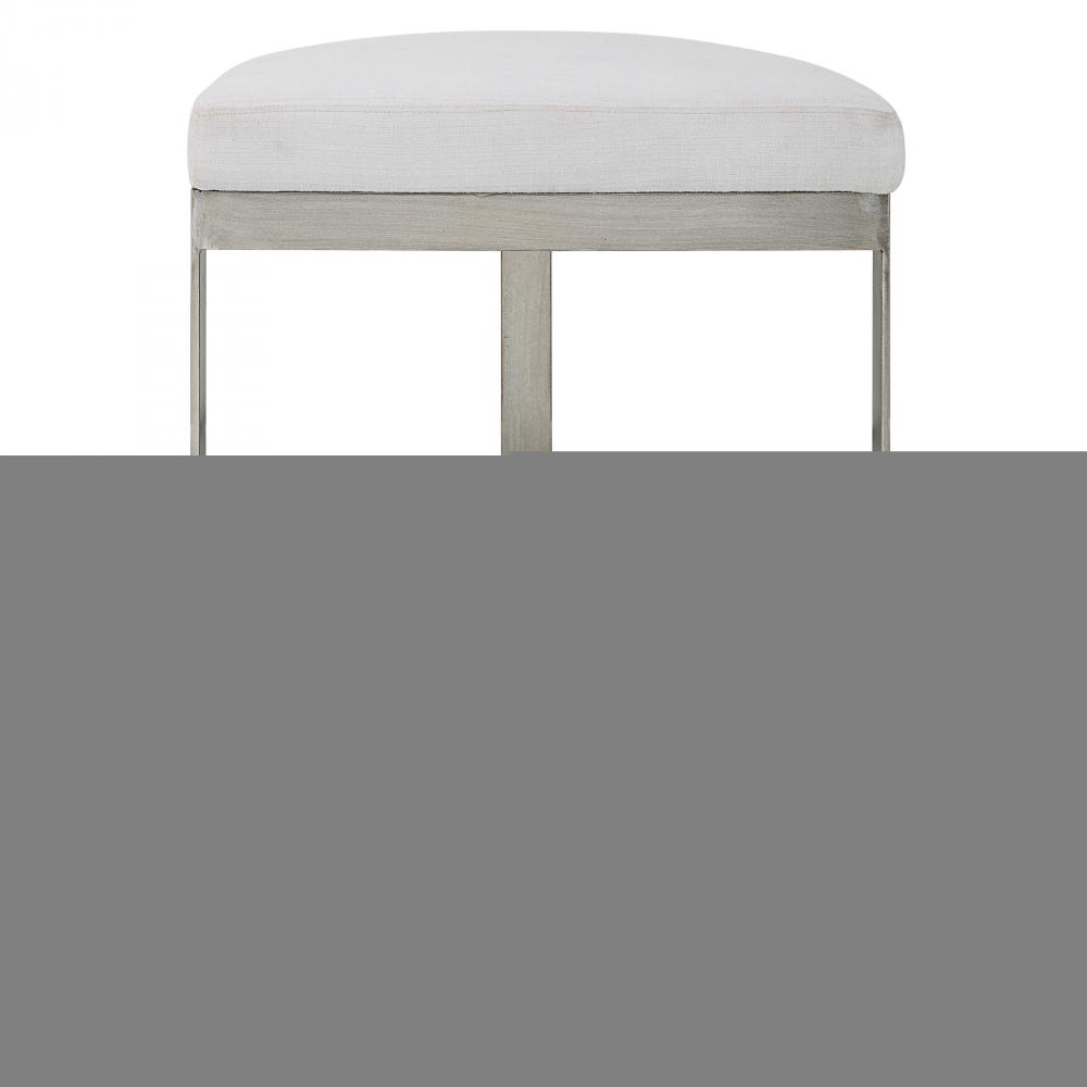 Uttermost Ivanna Backless Silver Counter Stool