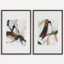  41440 - Burgundy Interjection Abstract Prints, Set/2