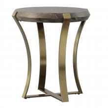  22940 - Unite Brass Leg Wood Side Table