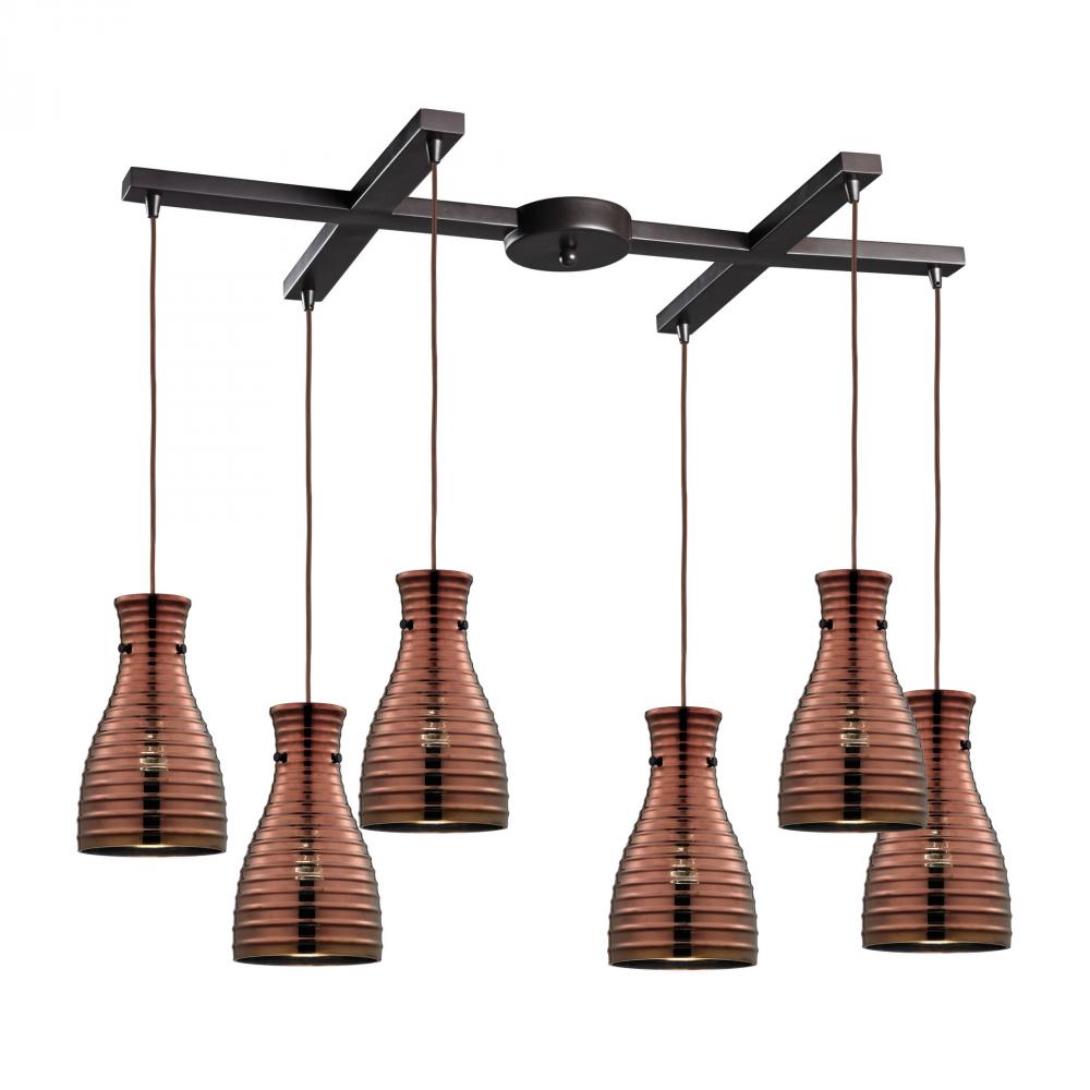 Strata 6 Light Pendant In Oil Rubbed Bronze