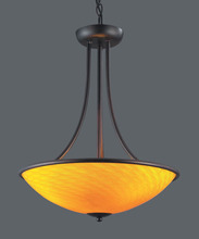  418-3CN-DR - Arco Baleno 3-Light Pendant - Dark Rust with Canary Yellow