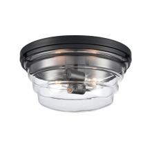  82167/2 - Boyer 14'' Wide 2-Light Flush Mount - Matte Black