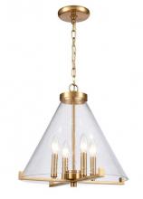  D4467 - The Holding 17'' Wide 4-Light Pendant - Satin Brass