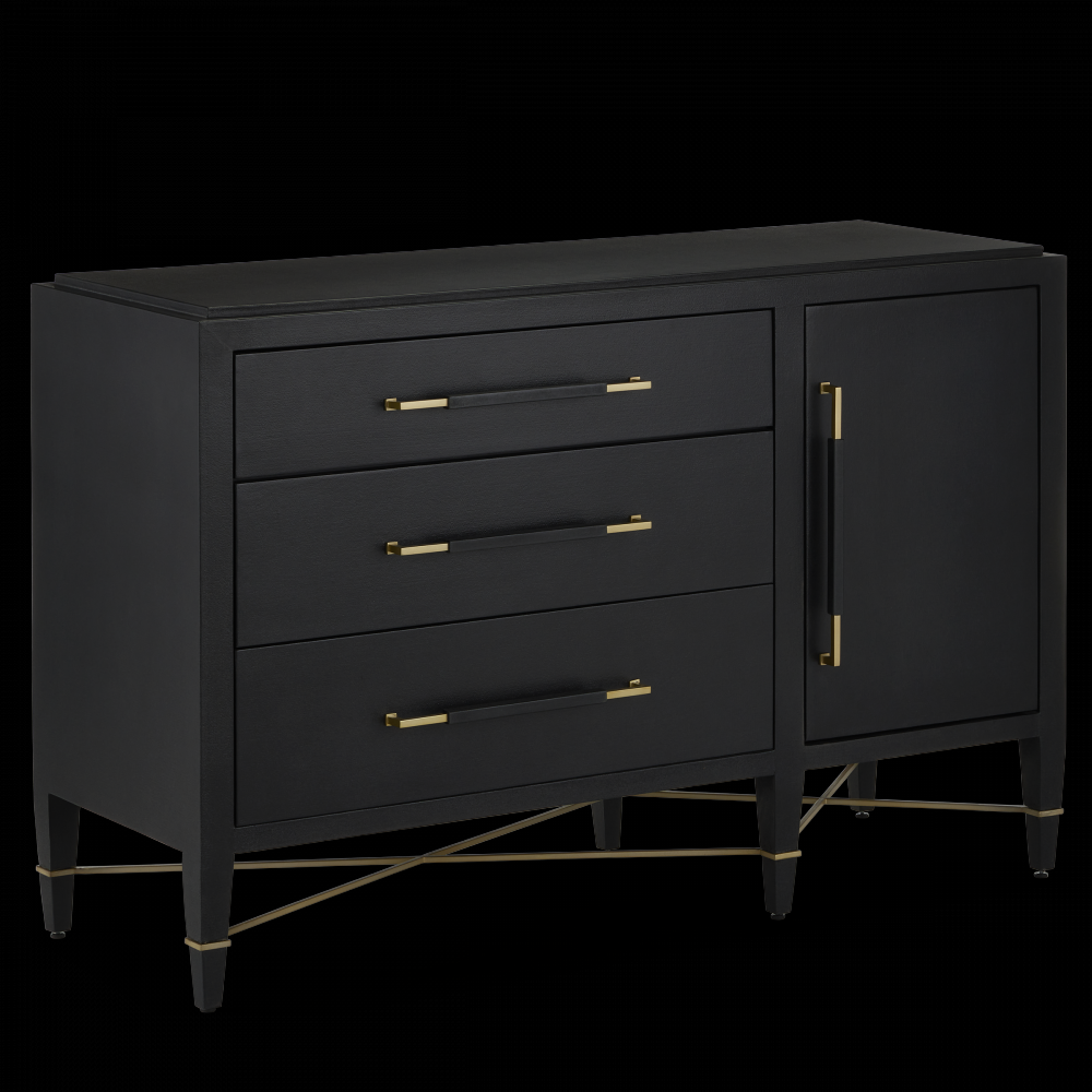 Verona Black Three-Drawer Ches