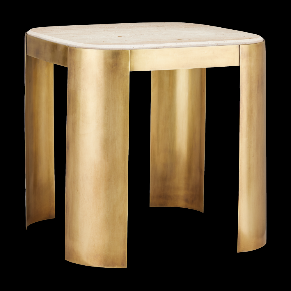 Sev Travertine Accent Table