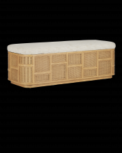  7000-0662 - Anisa Sea Sand Storage Bench, Dunmeyer Parchment